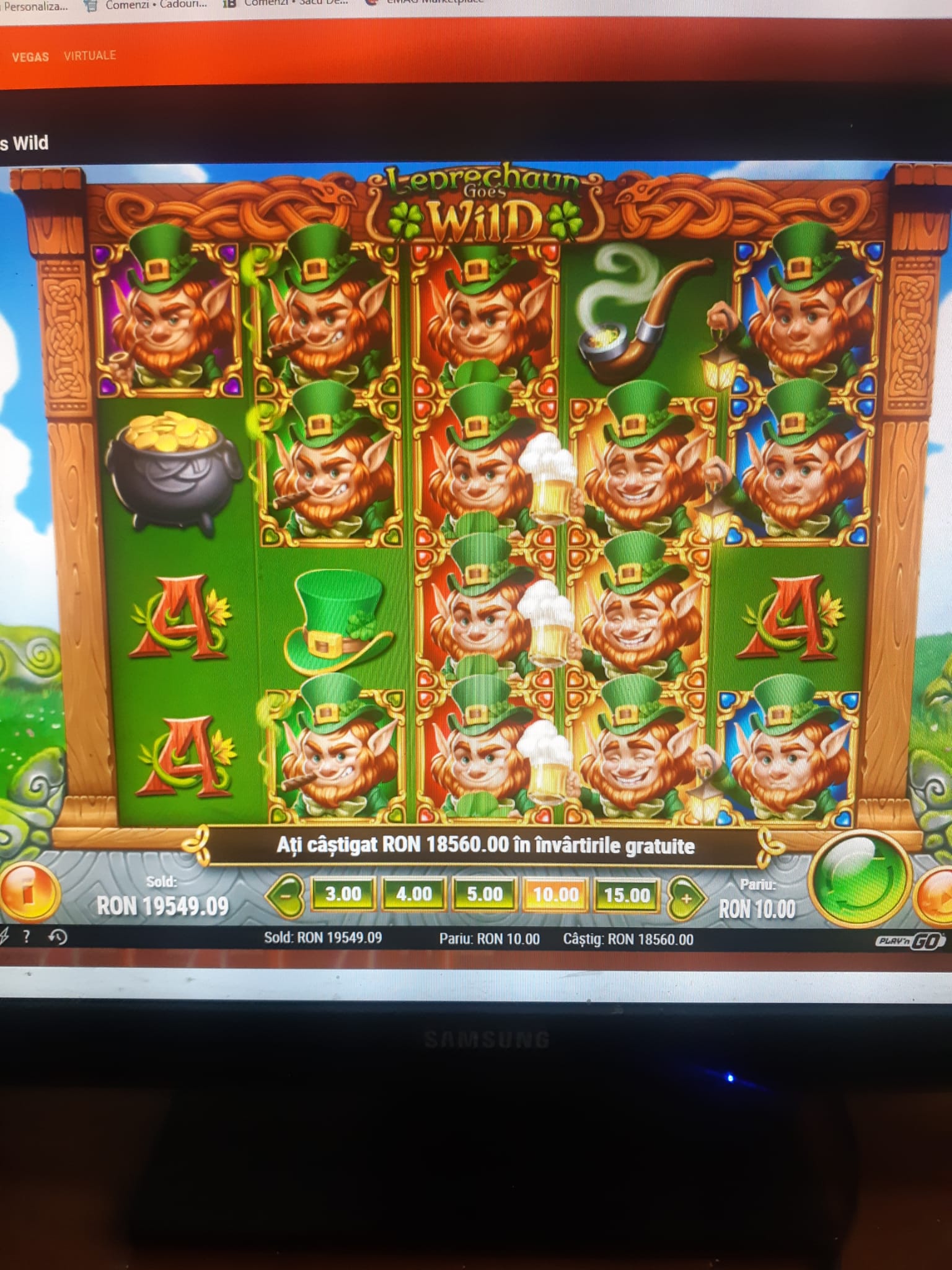'Leprechaun Gone wild – 1800x bet 10 – Betano'