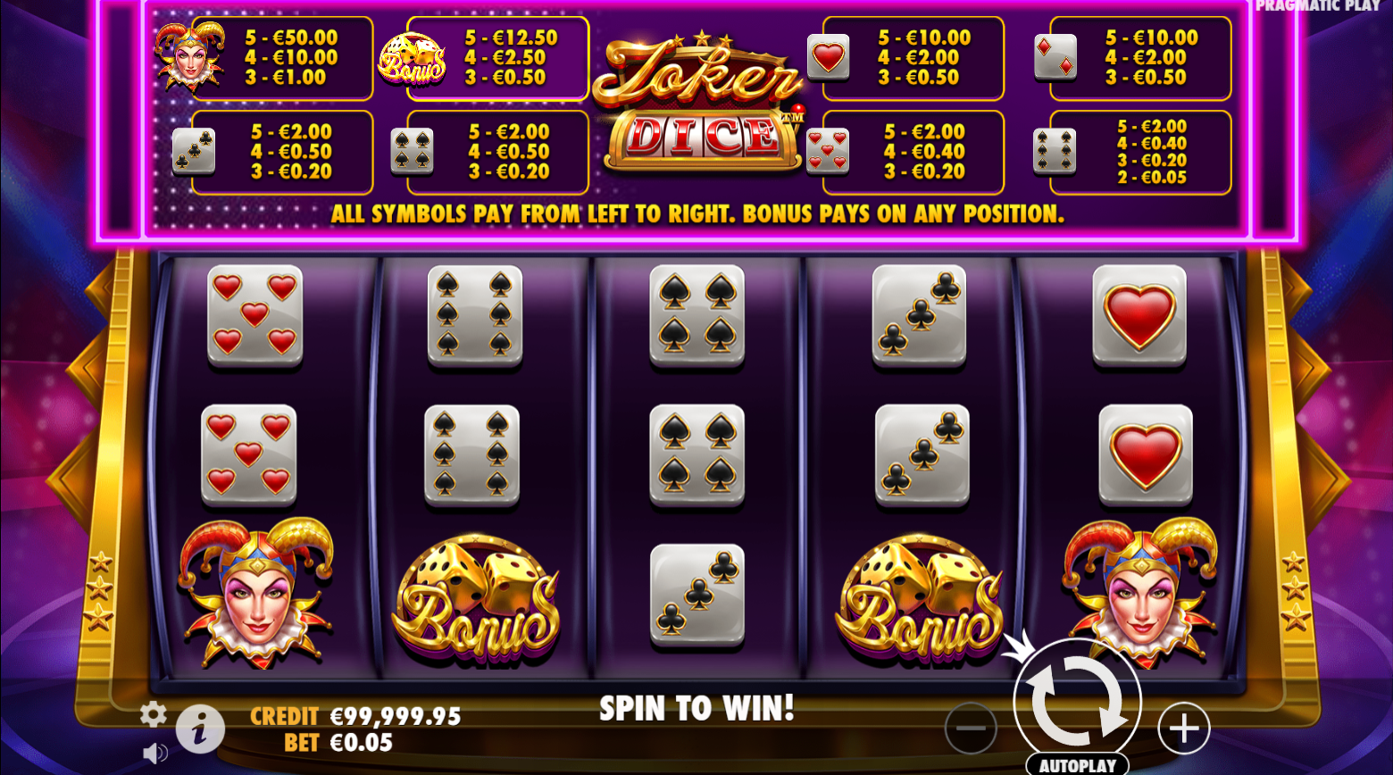 Joker’s Jewels Dice